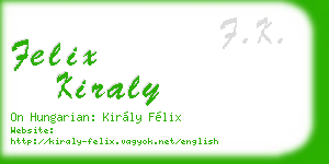 felix kiraly business card
